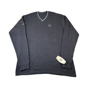 Jordan Navy Blue Tipped Cotton Cableknit Sweater Size 3XLT NWT  2001